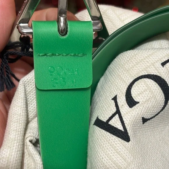 NWT Bottega Veneta Vibrant Green Belt Bottega Veneta Skinny Leather Belt - Green Belts  main image 4